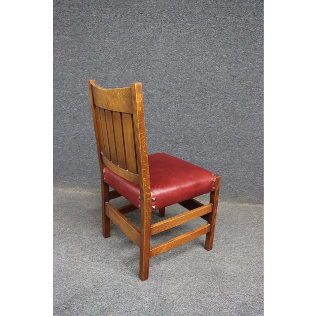 Warren Hile Studios Mission Oak Arts & Crafts Desk Chair For Sale - Image 10 of 12
