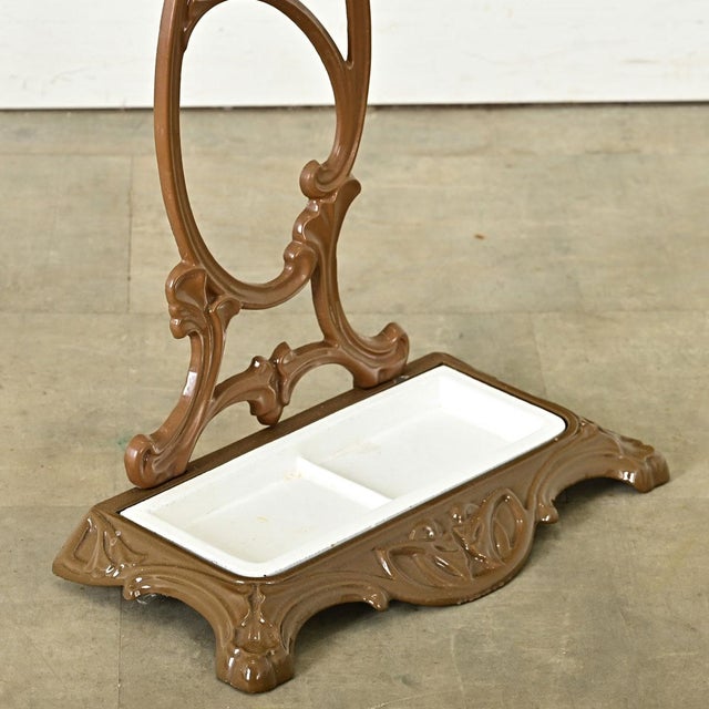 Metal French Art Nouveau Umbrella Stand For Sale - Image 7 of 10