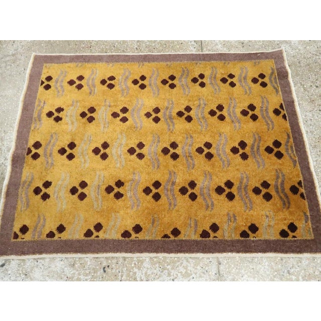 Galerie Shabab Collection Mid-20th Century Turkish Anatolian Deco Throw Rug For Sale - Image 4 of 7