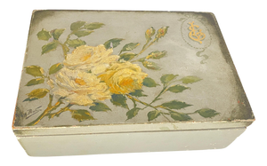 Large 19th Century Flowers Jewelry Box in Wood, England