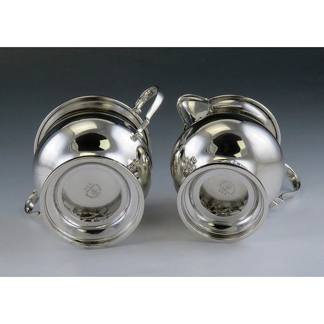 Mid 20th Century Mid 20th Century Sterling Silver Revere Silversmiths Danish/Jensen Blossom Creamer Sugar Bowl Set For Sale - Image 5 of 8