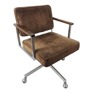 Doerner-Faultless Brown Velour Office Chair For Sale