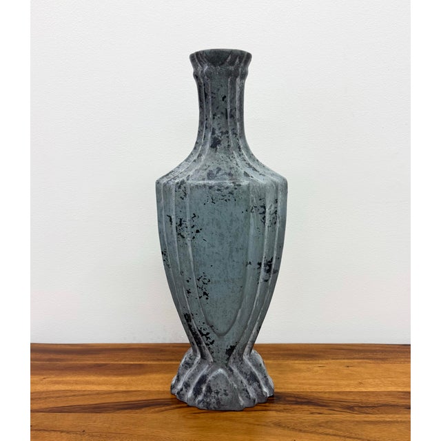 Ceramic Vintage Pottery Vase With Mottled Glaze For Sale - Image 7 of 7