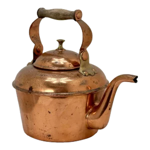 Very Rare & Important Antique Duparquet New York Oversize Copper & Brass Chefs Tea Kettle Circa 1916 to 1936
