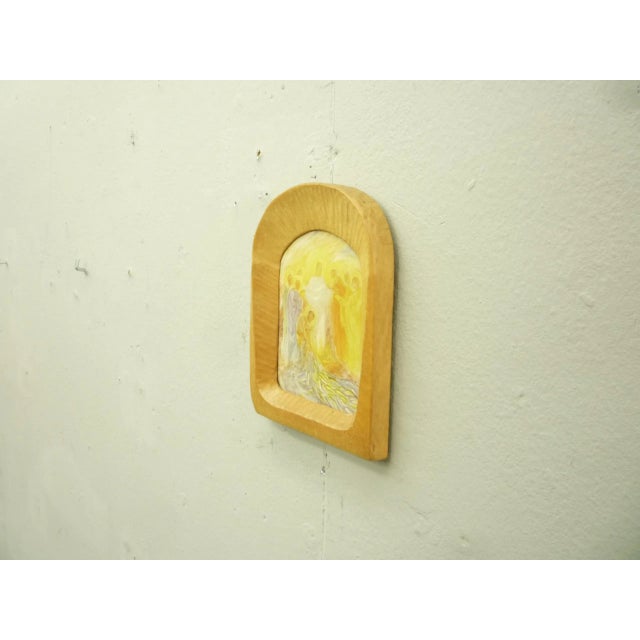 Small anthroposophical picture frame from the 1950s. Carved in one piece. from the first owner. The picture is a print....