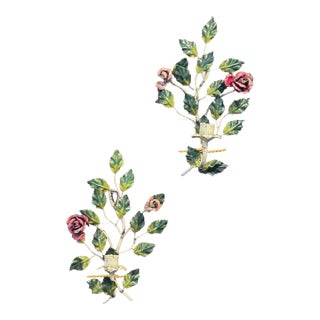 1930s Toleware Candle Sconces For Sale