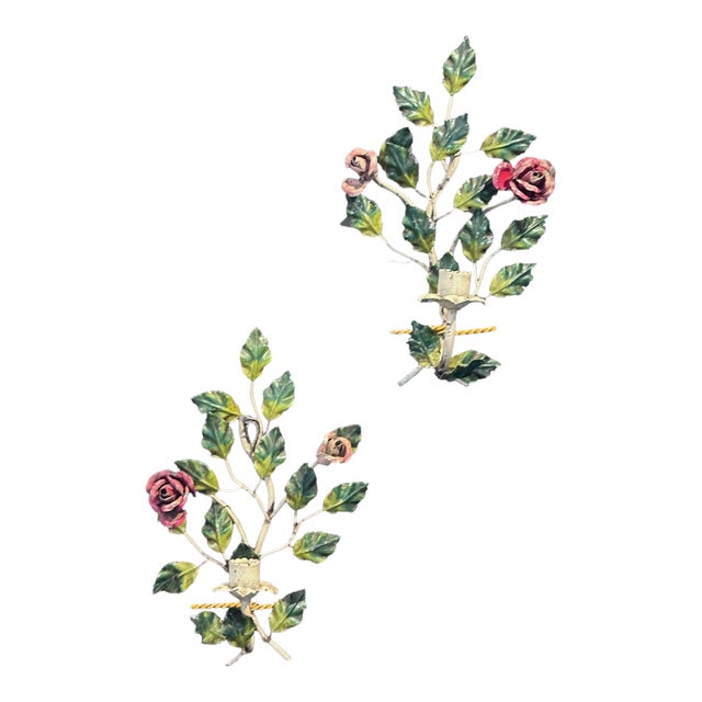 1930s Toleware Candle Sconces For Sale