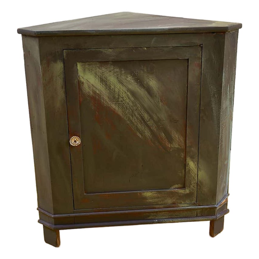 Vintage Wooden Corner Sideboard | Chairish