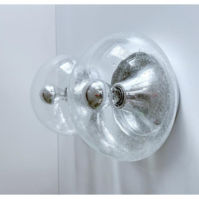 Mid-Century Modern Vintage Space Age Glass Sconces from RZB, 1970s, Set of 2 For Sale - Image 3 of 18