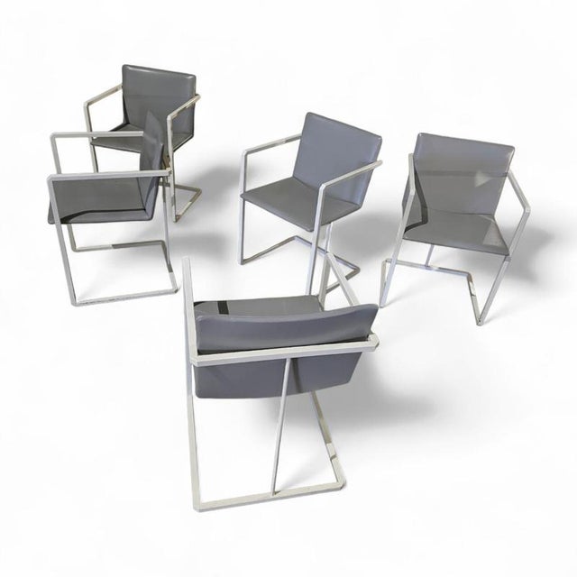 Grey Fabric and White Steel Chairs by Pierre Mazairac & Karel Boonzaaijer for Hennie de Jong, 1970s, Set of 4 For Sale - Image 17 of 17