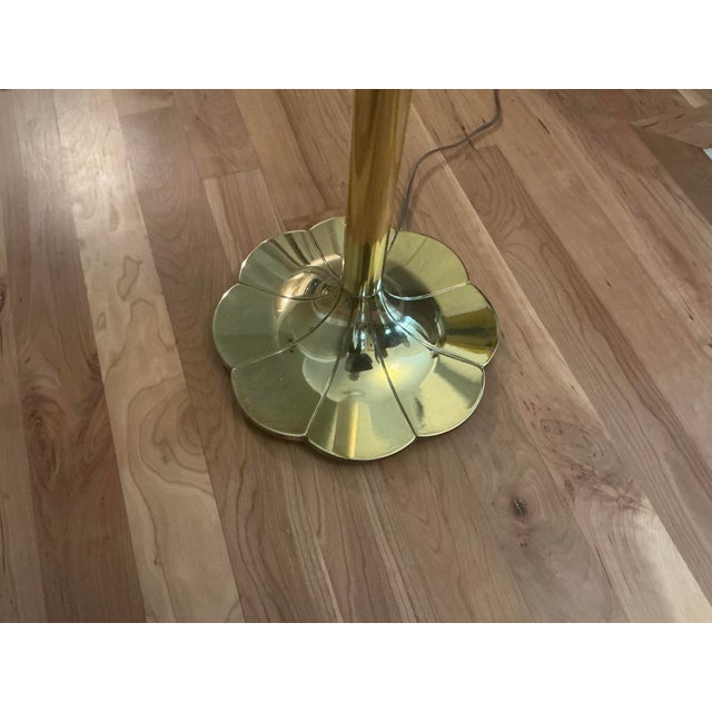 Art Deco Stiffel Tulip Torchiere Floor Lamp, Matching Hanging Lights 3 & Sconces 3 For Sale - Image 3 of 7
