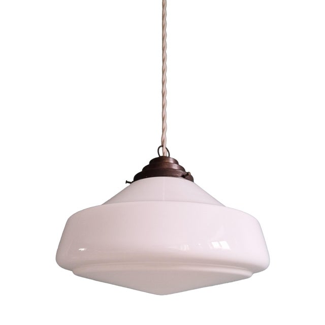 Art Deco Phililite Series Pendant Light in White Opaline Glass from Philips, 1930s For Sale