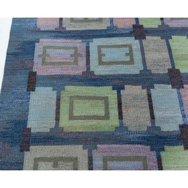 Textile Scandinavian Vintage Flatweave Rug – "Spise Hall" By Judith Johansson For Sale - Image 7 of 9