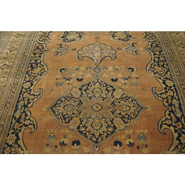 Traditional Splendid Rust Color and Medallion Pattern Antique Persian Tabriz Haji Jalili Rug For Sale - Image 3 of 8