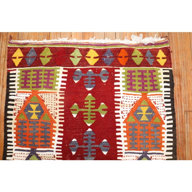 Mid 20th Century Mid 20th Century Zabihi Collection Turkish Kilim - 2'10" x 4'4" For Sale - Image 5 of 18