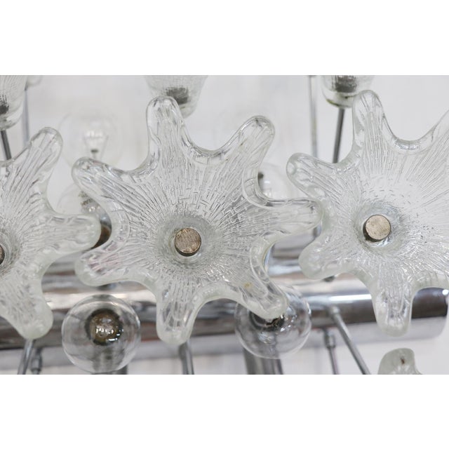 1960s Large Italian Chrome and Murano Glass Sputnik Flower Sconce by Paolo Venini for VeArt, 1960s For Sale - Image 5 of 8