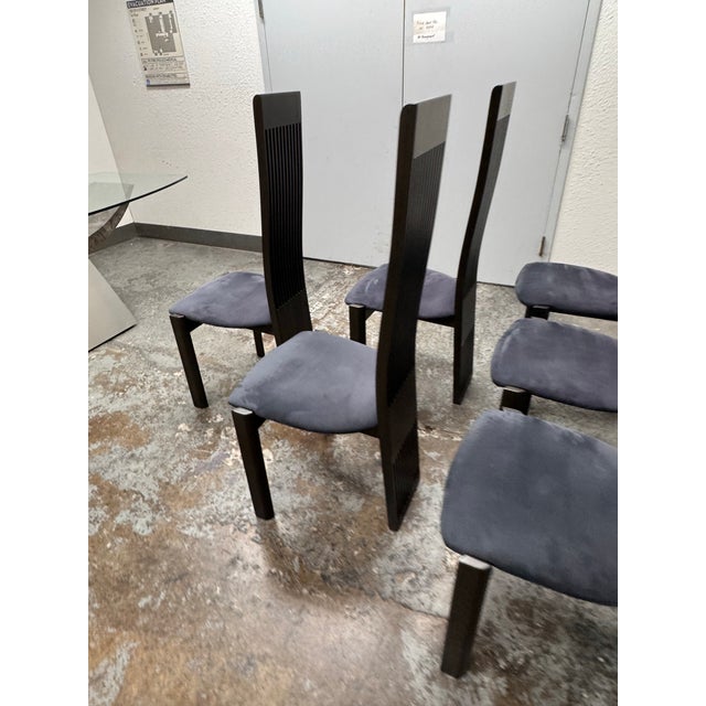 Black Pietro Costantini for Ello Furniture Italian Dining Chairs, Vintage Set of Six For Sale - Image 8 of 12