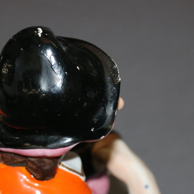 Antique English Staffordshire Hand Painted Figural Porcelain Cobbler For Sale - Image 10 of 11