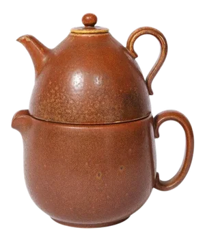 Mid Century Modern Gunnar Nylund for Rörstrand Double Ceramic Teapot - A Pair