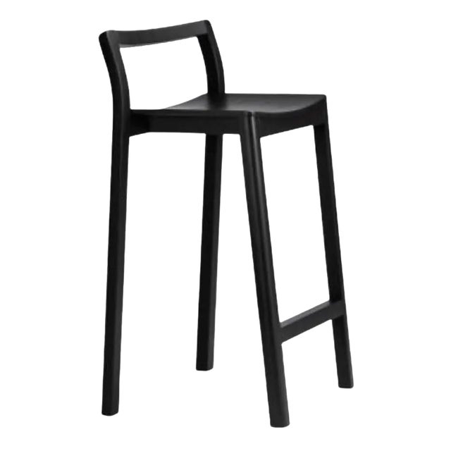 Halikko Stool with Backrest in Black by Made by Choice For Sale