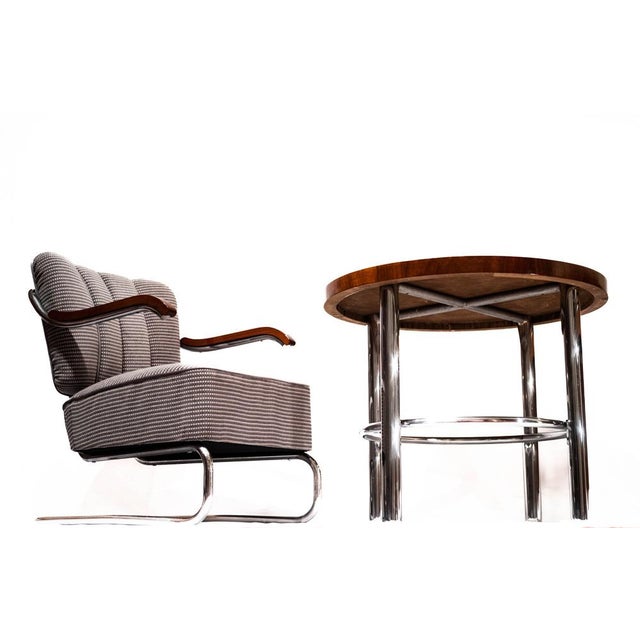 Bauhaus Set of Bauhaus Steel Chair by Zoufalý and Table St 44 by Robert Slezak, 1930s For Sale - Image 3 of 18
