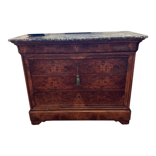 Early 19th Century Louis Philippe Commode With Original Marble Top For Sale