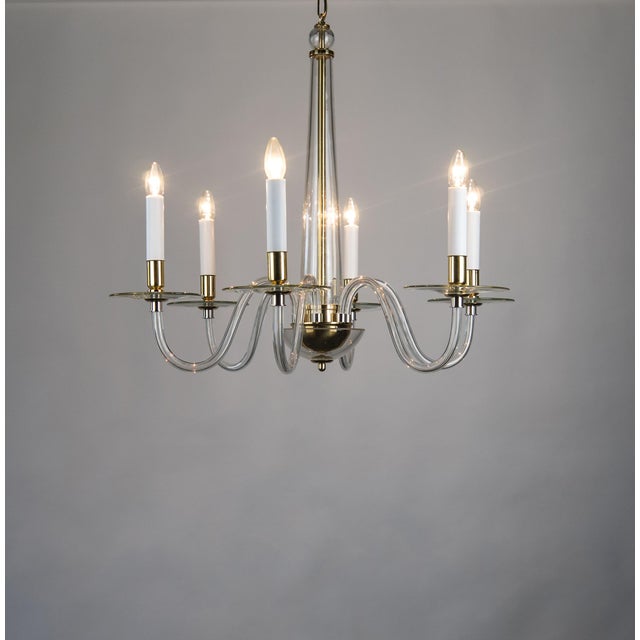 Romantic style Chandelier, Polished Brass, Fine polished and lacquered brass, Clear Artisan Glass, W850xH750mm, 6xE14 This...