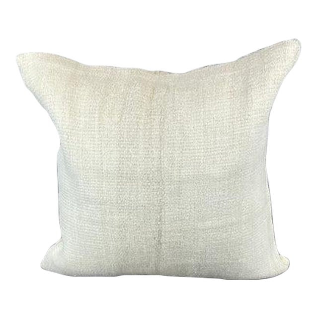 20 x 20 Hemp Pillow Turkish Cushion Natural Grayish White Pillow Cushion Cover For Sale