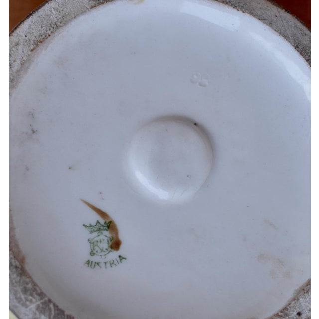 Robert Hanke Porcelain Vase Antique Austria Art Nouveau 3d Floral Encrusted For Sale - Image 17 of 18