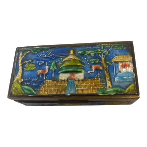 Chinoiserie Brass and Enamel Box Circa 1890