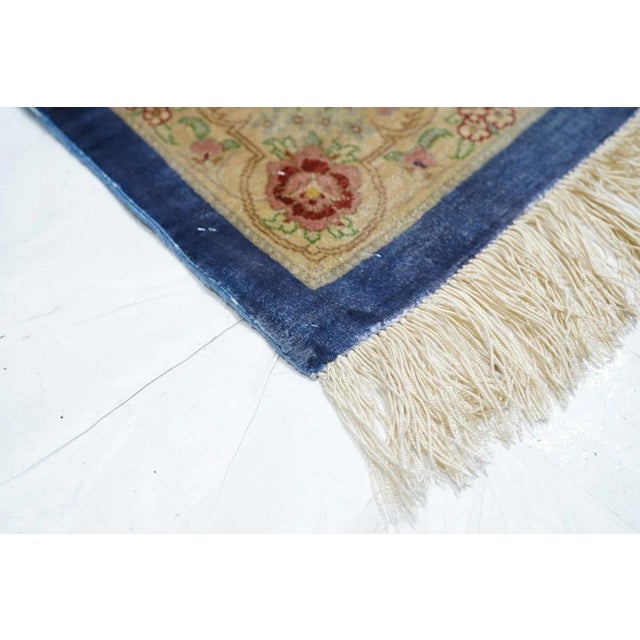 Extremely Fine Silk Persian Qum Rug 6'5'' X 9'8'' For Sale - Image 4 of 10