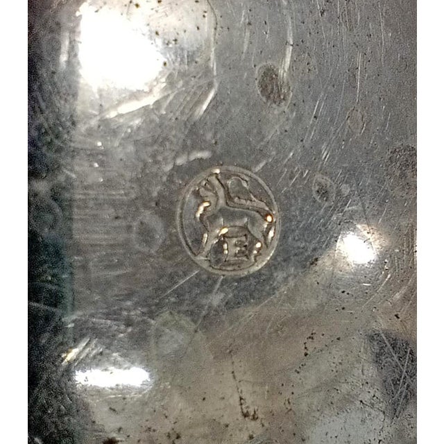 1900s Jugendstil Golden and Silver Brass Jewelry Casket With Blue Velvet-Lined Interior by Erhard & Söhne, Germany For Sale - Image 12 of 12