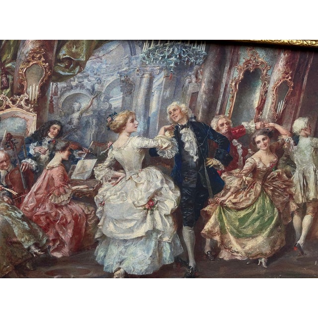 1960s Italian Rococo Gold Beech Textile Wall Art Panel For Sale - Image 11 of 12
