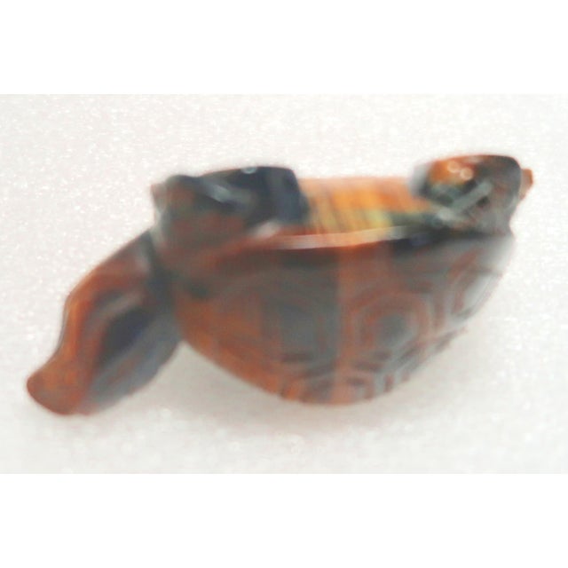 Vintage Hand-Carved Tigers Eye Miniature Turtle - Symbol of Tranquility and Steadfastness; Said to Teach You to Take Your Time and Enjoy Life For Sale - Image 13 of 18