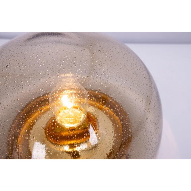 Mid-Century Modern Flush Mount in Smoked Glass from Limburg, Germany, 1970s For Sale - Image 12 of 15