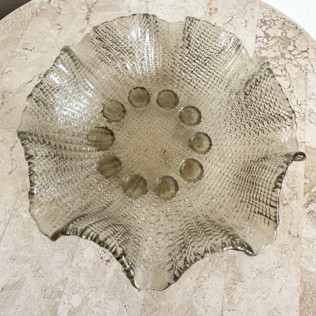 Glass Vintage Smoked Glass Dish/Catchall For Sale - Image 7 of 7