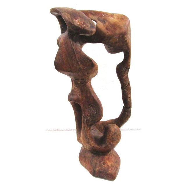 Brown 1950s Mid-Century Modern Organic Biomorphic Figurative Burl Wood Carving Sculpture For Sale - Image 8 of 18