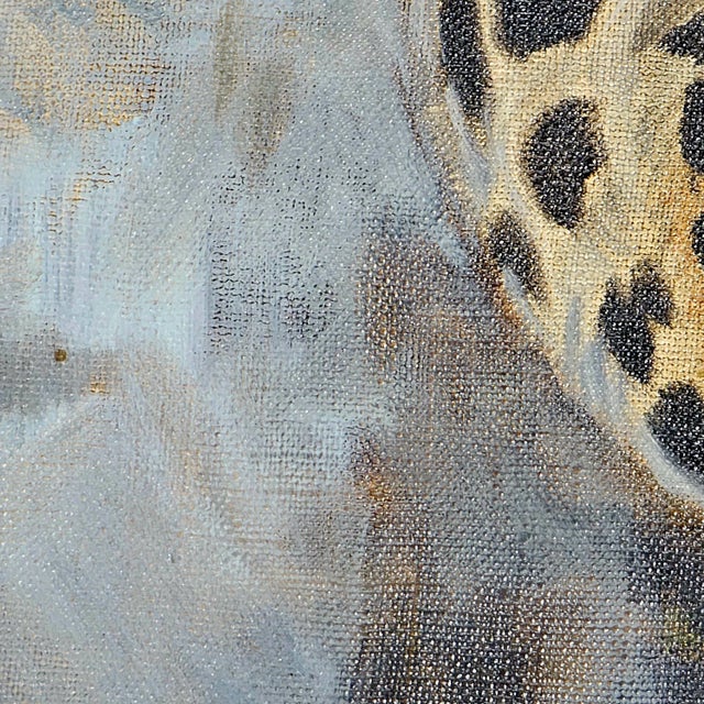 1977 Clancy Cherry Signed Leopard Oil Painting – Framed Wildlife Realism For Sale - Image 9 of 11