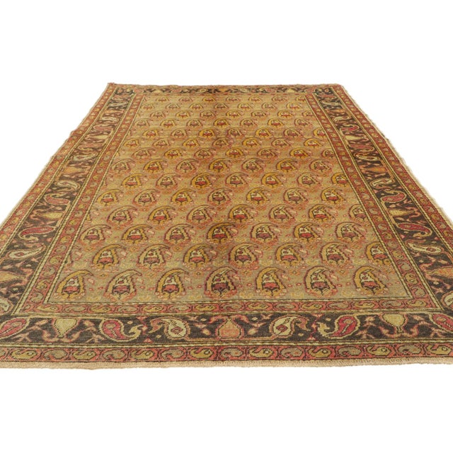 Modern Rustic Vintage Turkish Oushak Rug - 04'09 X 07'08 For Sale - Image 3 of 10