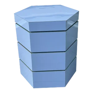 1980 Blue Laminated Octagon Pedestal