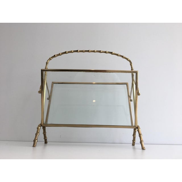 1940s Brass and faux bamboo magazine rack by Maison Baguès For Sale - Image 12 of 12