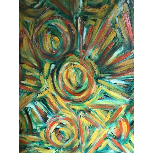 Fireworks Original Abstract Expressionist Oil Painting on European Linen by Monique Nichols For Sale In New York - Image 6 of 12
