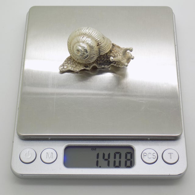 Vintage Italian Handmade Genuine Silver Life Size Snail Solid Figurine, Made in Vicenza (Vi, Italy) For Sale - Image 10 of 11