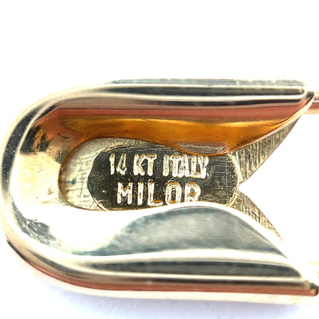 Modern 14k Yellow Gold Vintage Cupid Token Safety Pin Clip Pendant For Sale - Image 3 of 4