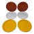 Vintage 1960s–70s Ingrid Ltd. Chicago Melamine Dinner Plates – Set of 6 in Orange, Yellow & White For Sale