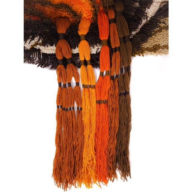 Textile German Handmade Wall Tapestry in Wool, 1970s For Sale - Image 7 of 8