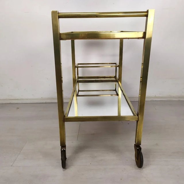 Metal Art Deco Modern Trolley by Jacques Adnet For Sale - Image 7 of 18