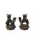 This stunning pair of antique Chinese Foo Dog (or guardian lion) sculptures is meticulously cast and detailed with a rich...