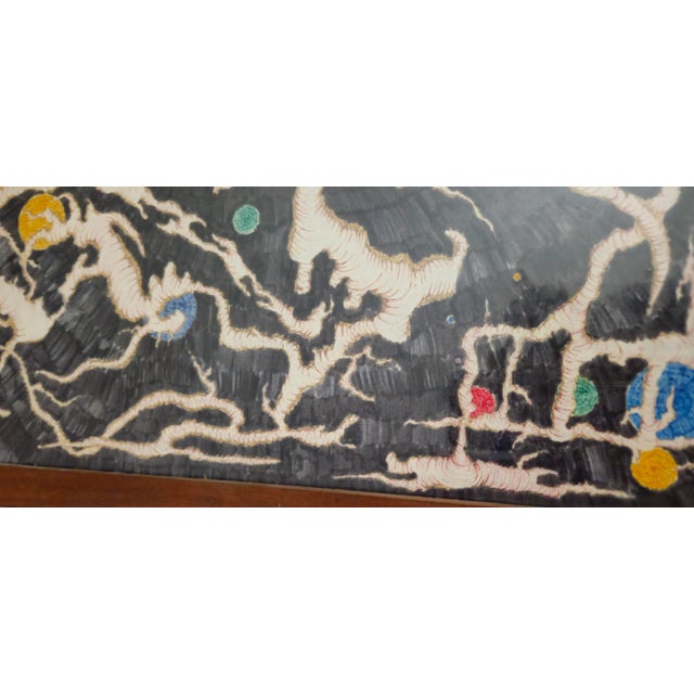 Mid 20th Century Signed Abstract Mixed Media Painting, Framed 25.5"x19.5" For Sale - Image 9 of 13