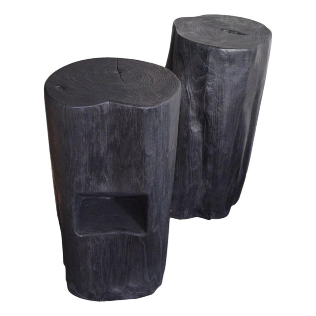 Andrianna Shamaris Teak Wood Bar Stool For Sale